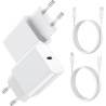 BHHB 20W Chargeur USB C, Bloc d'alimentation Adaptateur Conçu pour A-pple, Prise USB C Rapide Compatible avec i-Phone 17/16/15/1
