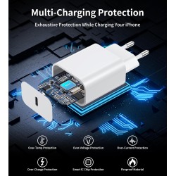 BHHB 20W Chargeur USB C, Bloc d'Alimentation Adaptateur Conçu pour A-pple, Prise USB C Rapide compatible avec i-Phone 17/16/15/1