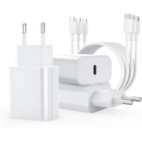 BHHB 20W Chargeur USB C, Bloc d'alimentation Adaptateur Conçu pour A-pple, Prise USB C Rapide Compatible avec i-Phone 17/16/15/1