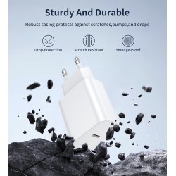 BHHB 20W Chargeur USB C, Bloc d'alimentation Adaptateur Conçu pour A-pple, Prise USB C Rapide Compatible avec i-Phone 17/16/15/1