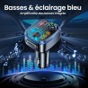 Gizmovine emetteur bleutooth voiture, transmetteur fm pour la musique, téléphone kit main libre, allume cigare avec prise usb c 