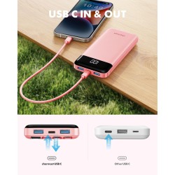 Charmast Batterie Externe 10000mAh avec 4 Câbles Intégrés Batterie Portable USB C Mince Power Bank avec 6 Sorties et 3 Entrées p