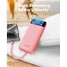 Charmast Batterie Externe 10000mAh avec 4 Câbles Intégrés Batterie Portable USB C Mince Power Bank avec 6 Sorties et 3 Entrées p