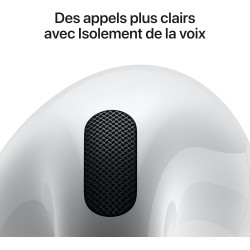 Apple airpods 4 écouteurs sans fil, casques et écouteurs bleutooth, audio spatial personnalisé, résistance à la transpiration et