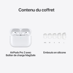 Apple airpods pro 3 écouteurs sans fil, réduction active du bruit, détection de la fréquence cardiaque, écouteurs bleutooth, aud
