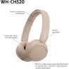 Sony wh-ch520 - casque bleutooth sans fil, multipoint, micro intégré - jusqu'à 50 heures d'autonomie et charge rapide - beige