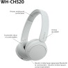 Sony wh-ch520 - casque bleutooth sans fil, multipoint, micro intégré - jusqu'à 50 heures d'autonomie et charge rapide - blanc