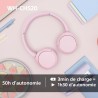 Sony wh-ch520 - casque bleutooth sans fil, multipoint, micro intégré - jusqu'à 50 heures d'autonomie et charge rapide - jaune
