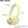 Sony wh-ch520 - casque bleutooth sans fil, multipoint, micro intégré - jusqu'à 50 heures d'autonomie et charge rapide - jaune