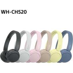 Sony wh-ch520 - casque bleutooth sans fil, multipoint, micro intégré - jusqu'à 50 heures d'autonomie et charge rapide - jaune