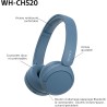Sony wh-ch520 - casque bleutooth sans fil, multipoint, micro intégré - jusqu'à 50 heures d'autonomie et charge rapide - bleu