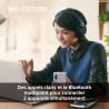 Sony wh-ch720n - casque bleutooth sans fil à réduction de bruit - micro intégré - jusqu'à 35 heures d'autonomie et charge rapide