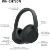Sony wh-ch720n - casque bleutooth sans fil à réduction de bruit - micro intégré - jusqu'à 35 heures d'autonomie et charge rapide