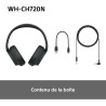 Sony wh-ch720n - casque bleutooth sans fil à réduction de bruit - micro intégré - jusqu'à 35 heures d'autonomie et charge rapide