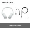 Sony wh-ch720n - casque bleutooth sans fil à réduction de bruit - micro intégré - jusqu'à 35 heures d'autonomie et charge rapide