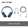 Sony wh-ch720n - casque bleutooth sans fil à réduction de bruit - micro intégré - jusqu'à 35 heures d'autonomie et charge rapide