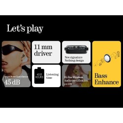Nothing ear (a) ecouteurs bleutooth sans fil avec intégration de chatgpt, réduction active du bruit, algorithme bass enhance et 