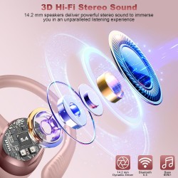 Ecouteurs bleutooth sans fil sport, 2025 écouteur bleutooth 5.4 avec 4 enc mic, 60+hrs ecouteurs sans fil hifi stéréo, ip7 étanc