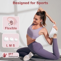 Ecouteurs bleutooth sans fil sport, 2025 écouteur bleutooth 5.4 avec 4 enc mic, 60+hrs ecouteurs sans fil hifi stéréo, ip7 étanc