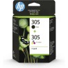HP 305, Pack de 2 Cartouches d’Encre Originales, 6ZD17AE, Noir, Cyan, Jaune, Magenta