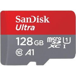 SanDisk 128 Go Ultra microSDXC, Carte micro sd + adaptateur SD (Pour Smartphone et Tablette, Video Full HDD, jusqu'à 140 Mo/s, U