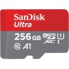 SanDisk Ultra microSDXC + adaptateur SD 256 Go (Pour Android Smartphone et Tablette, Video Full HDD, jusqu'à 150 Mo/s, UHS-I, La