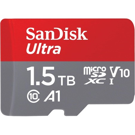 SanDisk Ultra microSDXC + Adaptateur SD 1.5 To (pour Android Smartphone et Tablette, Video Full HDD, jusqu'à 150 Mo/s, UHS-I, La