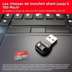 SanDisk Ultra microSDXC + Adaptateur SD 1.5 To (pour Android Smartphone et Tablette, Video Full HDD, jusqu'à 150 Mo/s, UHS-I, La
