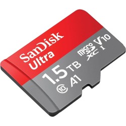 SanDisk Ultra microSDXC + Adaptateur SD 1.5 To (pour Android Smartphone et Tablette, Video Full HDD, jusqu'à 150 Mo/s, UHS-I, La