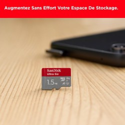 SanDisk 1 to Ultra Go microSDXC, Carte Micro SD + Adaptateur SD (pour Android Smartphone et Tablette, Video Full HDD, jusqu'à 15