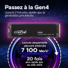 Crucial P310 SSD 4To PCIe Gen4 NVMe M.2 2280, Jusqu’à 7.100 Mo/s, Compatible avec Ordinateur Portable et de Bureau & Consoles de