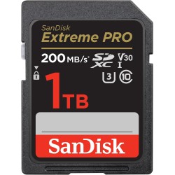 SanDisk Extreme PRO Carte SDXC 1 To (Carte SD V30, Vitesse de Transfert jusqu'à 200 Mo/s, UHS-I, 4K UHD Videos, RescuePRO Deluxe