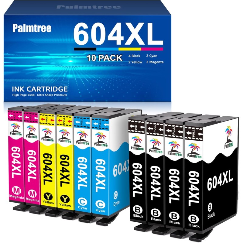 Palmtree 604 XL Cartouche Encre Compatible pour Epson 604 XL 604XL pour Epson XP 2200 pour Expression Home XP-2200 XP-2205 XP-42