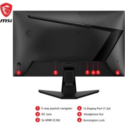 MSI G255F Écran gaming FHD 24,5 pouces - Dalle Rapid IPS 1920 x 1080, 180 Hz / 1ms (GtG), gamme de couleurs sRGB 99%, Adaptive-S
