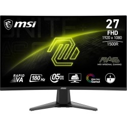 MSI MAG 27C6F écran Gaming incurvé FHD de 27" - Dalle Rapid VA 1920 x 1080 1500R, 180 Hz / 0,5ms (GtG, Min.), Adaptive-Sync - DP