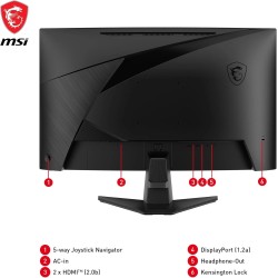 MSI MAG 27C6F écran Gaming incurvé FHD de 27" - Dalle Rapid VA 1920 x 1080 1500R, 180 Hz / 0,5ms (GtG, Min.), Adaptive-Sync - DP