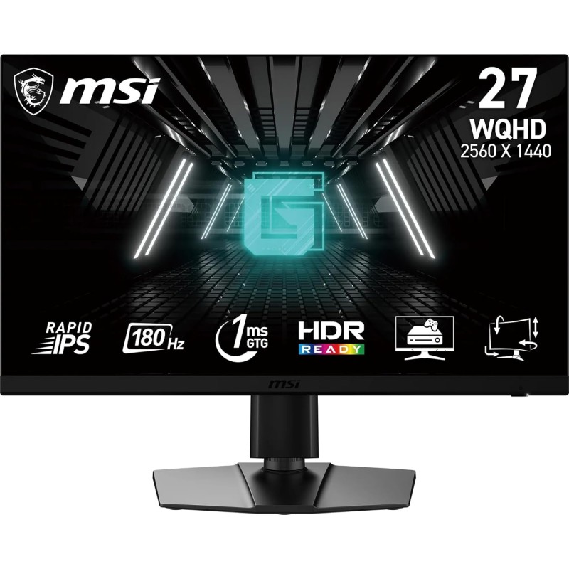 MSI G272QPF E2 Écran PC Gaming 27" WQHD - Dalle Rapid IPS, 2560x1440, 180Hz / 1ms, 125% sRGB, Adaptive-Sync - DisplayPort 1.2a, 
