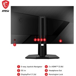 MSI G272QPF E2 Écran PC Gaming 27" WQHD - Dalle Rapid IPS, 2560x1440, 180Hz / 1ms, 125% sRGB, Adaptive-Sync - DisplayPort 1.2a, 