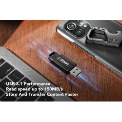 Lexar JumpDrive S80 Clé USB 256 Go, Cle USB 3.1, Jusqu'à 150 Mo/s en Lecture, Mémoire Stick, JumpDrive pour Ordinateur Portable/