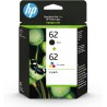 1x Jeu Original Cartouche D'Encre Pour HP Envy 5660 E Tout en Un HP 62 HP62 J3M80AE - Noir + Couleur