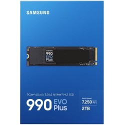 Samsung SSD Interne 990 EVO Plus, NVMe 2.0 PCIe 4.0 x 4 / 5.0x2, 2 To, Vitesse de lecture jusqu'à 7250 Mo/s, Idéal pour le gamin