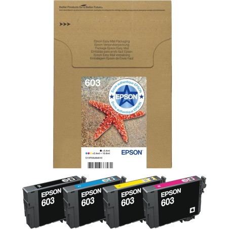Epson EasyMail Multipack 603 Etoile de Mer, Cartouches d'encre d'origine, 4 couleurs: Noir, Cyan, Magenta, Jaune, Format boite a