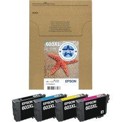 Epson EasyMail Multipack 603XL Etoile de Mer, Cartouches d'encre d'origine XL Haute Capacité, 4 couleurs : Noir, Cyan, Magenta, 