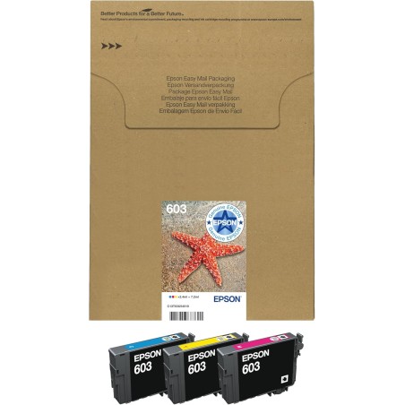 Epson EasyMail Multipack 603 Etoile de Mer, Cartouches d'encre d'origine, 3 couleurs: Cyan, Magenta, Jaune, Format boite aux let