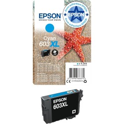 Epson 603XL Etoile de Mer Cyan, Cartouche d'encre d'origine XL Haute capacité, XP-2100 XP-2105 XP-2150 XP-2155 XP-3100 XP-3150 X