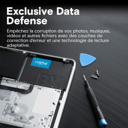 Crucial BX500 SATA SSD 480Go 2.5" Interne, jusqu'à 540MB/s, Compatible avec Ordinateur Portable et de Bureau (PC), 3D NAND, Accé