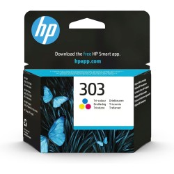 HP 303 Cartouche d'Encre Trois Couleurs Authentique (T6N01AE), Cyan/Magenta/Jaune