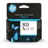HP 303 Cartouche d'Encre Trois Couleurs Authentique (T6N01AE), Cyan/Magenta/Jaune
