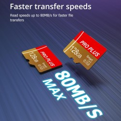 Lot de 2 Carte Mémoire 128 Go avec Adaptateur, Carte Mémoire TF Haute Vitesse, UHS-I, A1, C10, Carte TF pour Tablette/Téléphone/