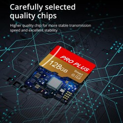 Lot de 2 Carte Mémoire 128 Go avec Adaptateur, Carte Mémoire TF Haute Vitesse, UHS-I, A1, C10, Carte TF pour Tablette/Téléphone/